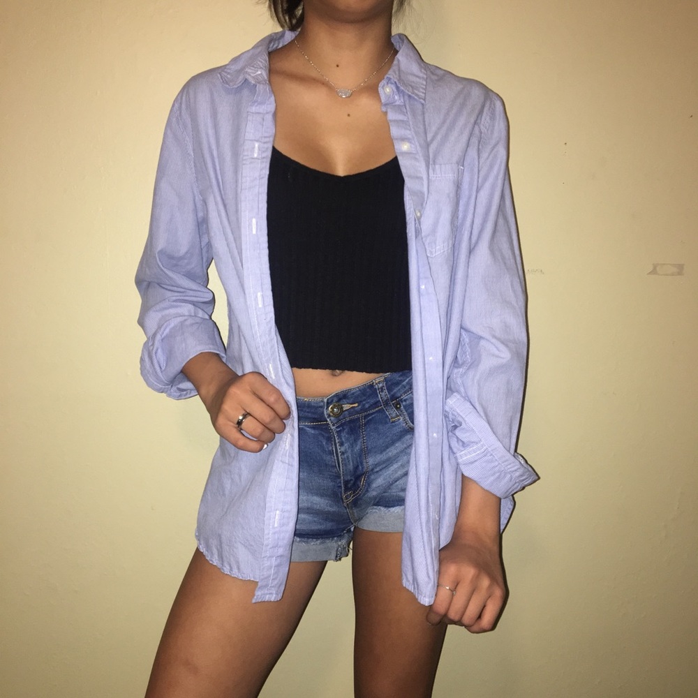 Blue Striped Button Down - Picture 2 of 4